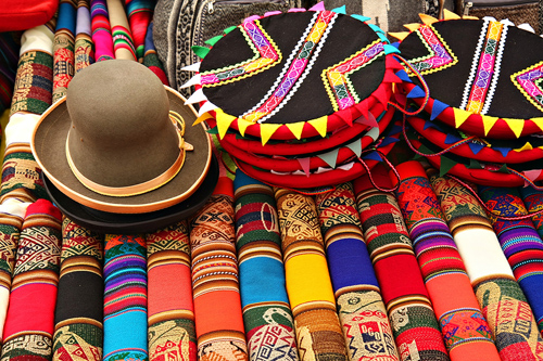 South American Fabric  at a Puruvian Market